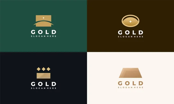 Gold Bar Logo Designs Gold Shield Logo Template Finance Gold — Stock Vector