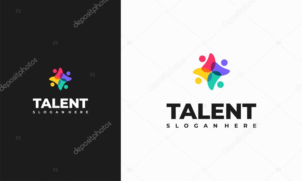 Talent Logo designs concept vector, Rising Star Logo designs template, Reaching Star logo symbol