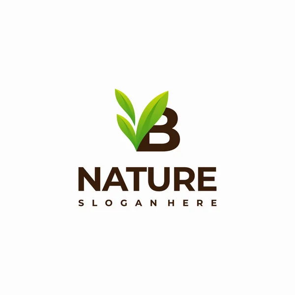 Brief Blatt Initiale Natur Logo Designs Moderne Buchstaben Grün Natur — Stockvektor