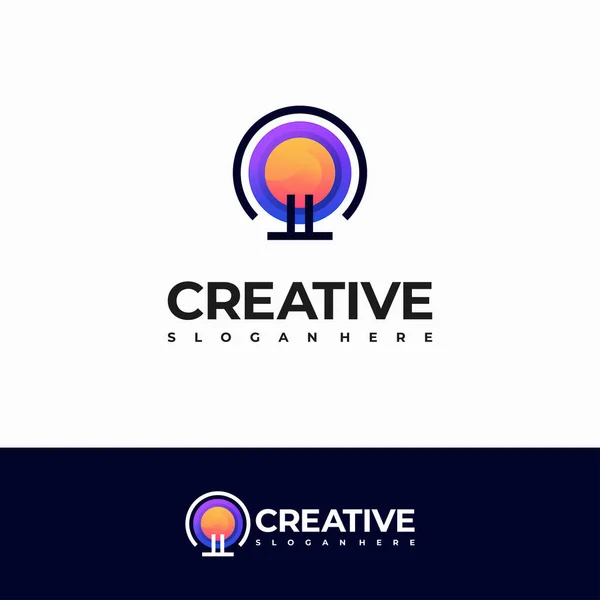 Idea Creativa Moderna Logotipo Diseños Símbolo Plantilla Logotipo Bombilla Luz — Vector de stock