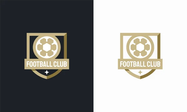 Ποδόσφαιρο Σήμα Σχέδια Λογότυπο Ασπίδα Ποδόσφαιρο Σήμα Πρότυπο Λογότυπο — Διανυσματικό Αρχείο