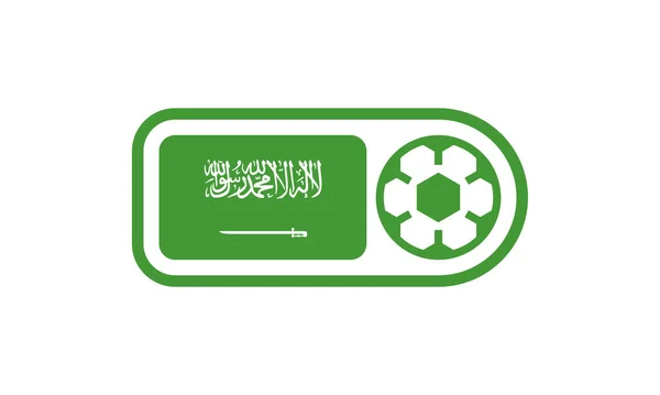 Foci Bajnoki Transzparens Szaúd Arábia Zászlója Focilabda Nemzeti Zászlóval Ellátott — Stock Vector