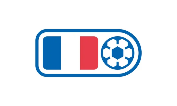 Foci Bajnoki Transzparens Franciaország Zászlója Focilabda Nemzeti Zászlóval Ellátott Vektorillusztrációja — Stock Vector