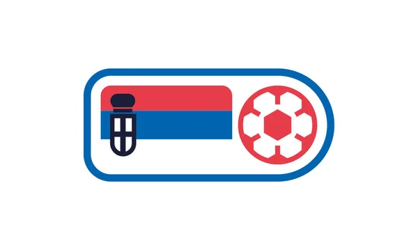 Banner Del Campeonato Fútbol Bandera Serbia Ilustración Vectorial Pelota Fútbol — Vector de stock
