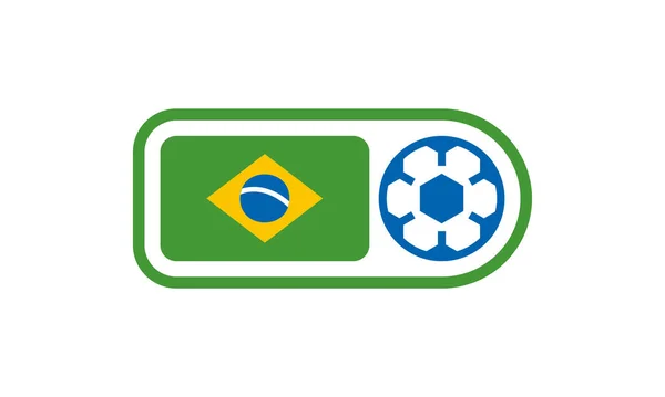 Banner Campeonato Futebol Bandeira Brasil Ilustração Vetorial Bola Futebol Com —  Vetores de Stock