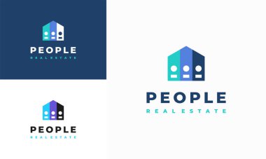 People House logosu konsept vektör tasarlıyor, emlak logosu sembol dizayn ediyor