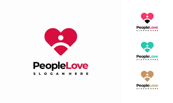 People Love Logo Projektuje Wektor Koncepcyjny Logo Charytatywne Projektuje Symbol — Wektor stockowy