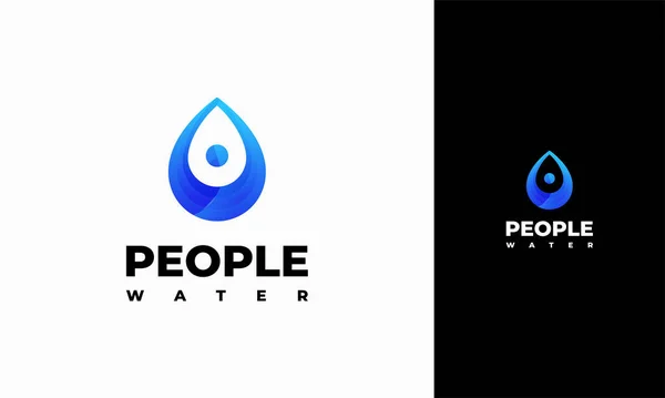 Pessoas Logotipo Água Projeta Vetor Conceito Pessoas Símbolo Logotipo Ambiente — Vetor de Stock