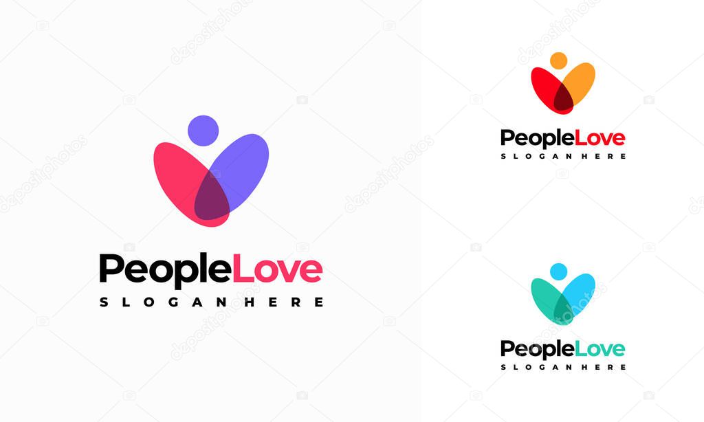 People Love logo designs concept vector, Charity Logo designs symbol icon vector