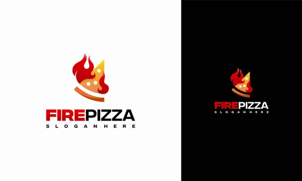 Vecteur Concept Conceptions Logo Fire Pizza Symbole Logo Hot Pizza — Image vectorielle
