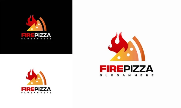 Vecteur Concept Conceptions Logo Fire Pizza Symbole Logo Hot Pizza — Image vectorielle