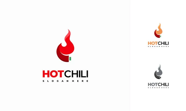 Red Hot Chili Logo Designs Concept Vecteur Spicy Pepper Logo — Image vectorielle