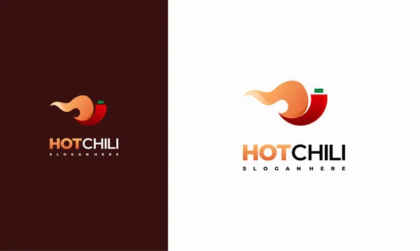 Logo Red Hot Chili Desain Konsep Vektor Desain Logo Spicy - Stok Vektor