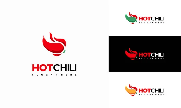 Red Hot Chili Logo Diseña Vector Conceptual Pepper Picante Logotipo — Archivo Imágenes Vectoriales