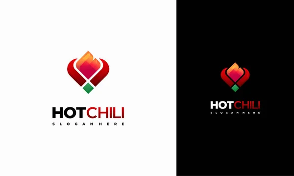 Red Hot Chili Logo Diseña Vector Conceptual Pepper Picante Logotipo — Archivo Imágenes Vectoriales
