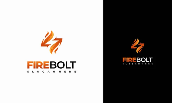 Fire Flame Flash Lightning Thunder Bolt Logo Navrhuje Koncept Vektor — Stockový vektor