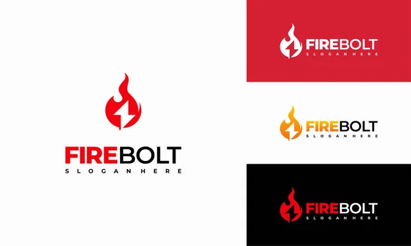 Fire Flame Flash Lightning Thunder Bolt Logo Navrhuje Koncept Vektor — Stockový vektor