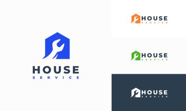 House Service logosu konsept vektörü, Handyman logo şablonu dizayn etti