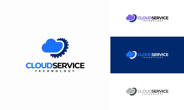 Λογότυπο Cloud Service Σχεδιάζει Διάνυσμα Έννοια Cloud Gear Security Εικονίδιο — Διανυσματικό Αρχείο