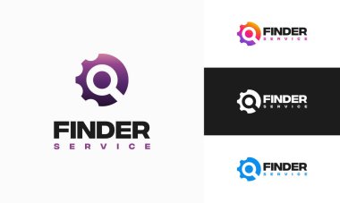 Arama motoru logosu konsept vektörü, Arama Servisi logo şablonu simgesi dizayn etti