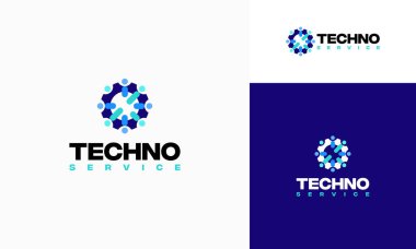 Gear Technology Logosu konsept vektör çizimi, mekanik logo sembol simgesi dizayn etti