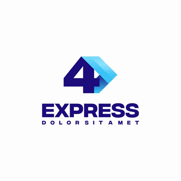 Fast Express Liczba Logo Projektuje Wektor Koncepcyjny Wyrażenie Arrow Logo — Wektor stockowy