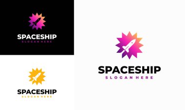Roket Yıldızı Logosu konsept vektörü, uzay gemisi logo şablonu simgesi dizayn etti