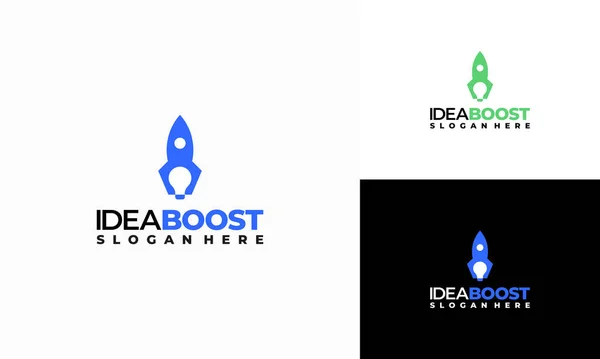 Idea Boost Logo Designs Concept Vector Inspiration Booster Logo Designs — Stock Vector