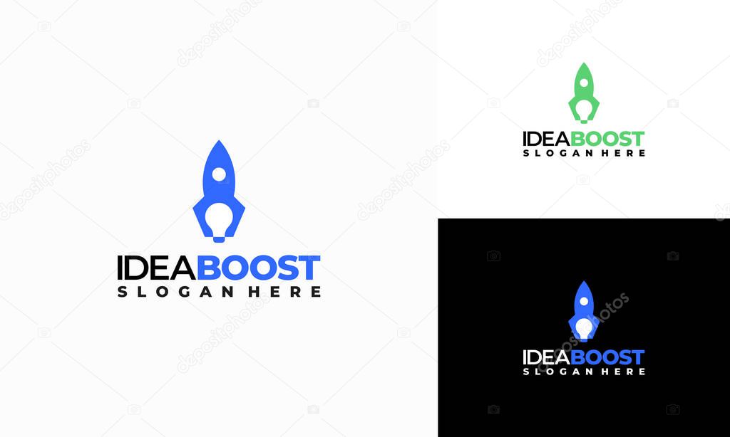 Idea boost Logo designs concept vector, Inspiration Booster logo designs concept vector