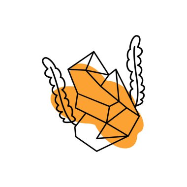 Elmas kristalinin taslağı, Elle çizilmiş Gemstone Kristal Çiçek Çizgisi Sanatı