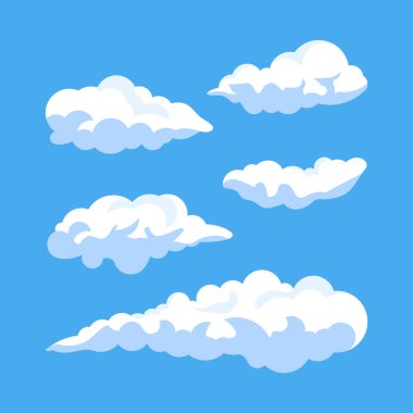 Çizgi film bulut vektör çizimi, Bulut vektör grafik clipart tasarımı