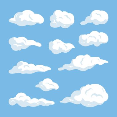Çizgi film bulut vektör çizimi, Bulut vektör grafik clipart tasarımı