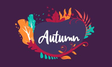 abstract autumn backgrounds for social media stories. Colorful banners with autumn fallen leaves and yellowed foliage. Use for event invitation, discount voucher, advertising