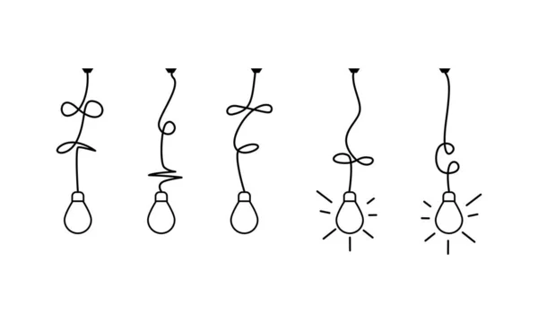 Idea Concept Creative Simplifying Complex Process Lightbulb Bulb Sign Innovations — Stock Vector