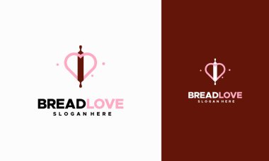 Love Bakery logo designs concept vector, Bread Bakery Logo template