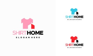 Giyim Evi Logosu konsept vektörü tasarladı, T-Shirt Dükkanı logo şablonu