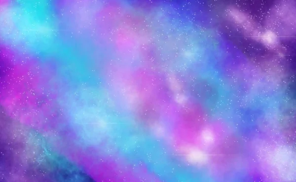 Space digital painting Background wallpaper, colorful nebula, stars and sky digital drawing illustration