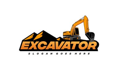 excavator Logo designs. heavy equipment excavator icon for housing development, building repair, construction and procurement of heavy equipment