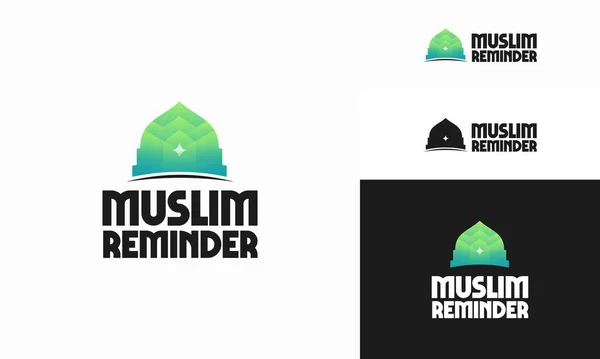 現代のイスラム教徒のリマインダーロゴデザインのコンセプトベクトル イスラムモスクのロゴテンプレートアイコン — ストックベクタ