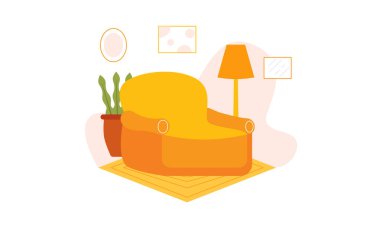 Rahat kanepe Vektör İllüstrasyonu, Lüks Kanepe Daire