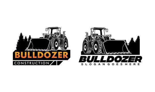 Bulldozer Logo Designs Concept Vector Illustration Icon Housing Development Building — Vector de stock