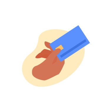 El hareketleri, illüstrasyon demektir. Karakter el ele tutuşma kartı konsepti. Vektör illüstrasyonu.