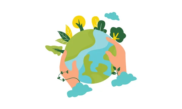 地球日 生态友好概念 矢量图解 地球日的概念 世界环境日背景 拯救地球 快乐地球日海报或横幅背景 — 图库矢量图片
