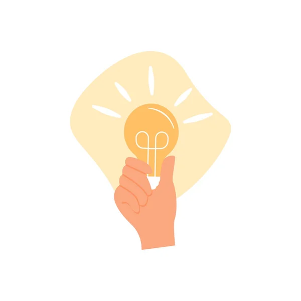 Hands Gestures Illustration Character Hands Holding Bulb Concept Vector Illustration — Stock Vector