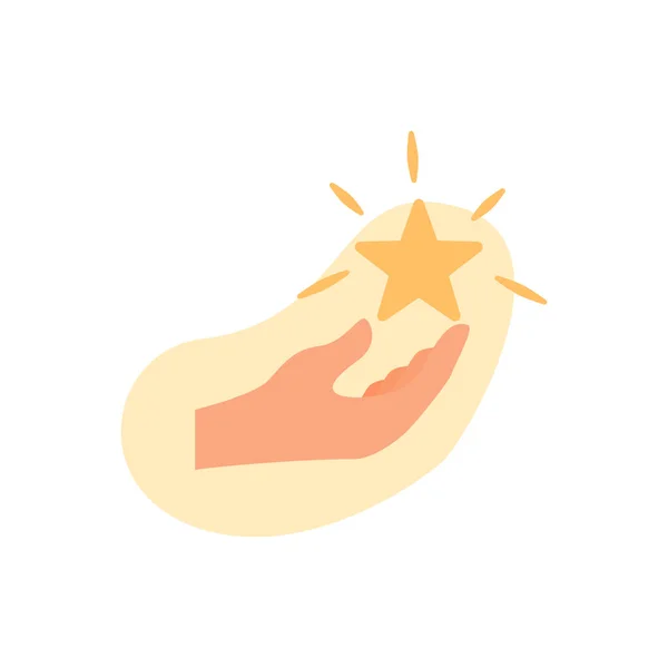 Gesten Mit Den Händen Illustrieren Das Charakterhände Geben Das Sternenkonzept — Stockvektor