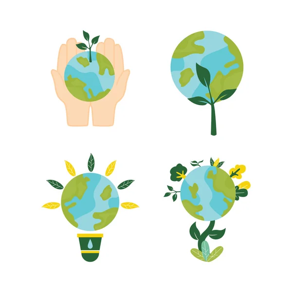 stock vector Set of Earth Day. Eco friendly concept. Vector illustration. Earth day concept. World environment day background. Save the earth. Happy Earth Day Poster or Banner Background