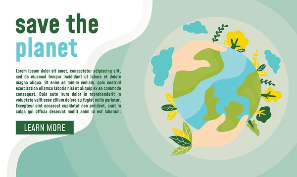 Vlag Van Dag Van Aarde Milieuvriendelijk Concept Vector Illustratie Aardse — Stockvector