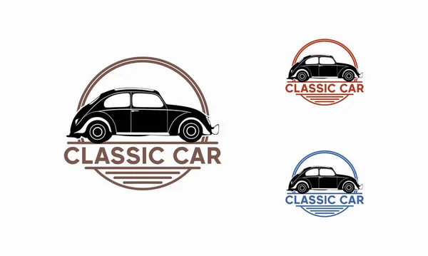 Классический Винтажный Автомобиль Векторного Дизайна Вдохновения Шаблон Логотипа Автомобиля Логотип — стоковый вектор
