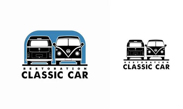 Классический Винтажный Автомобиль Векторного Дизайна Вдохновения Шаблон Логотипа Автомобиля Логотип — стоковый вектор