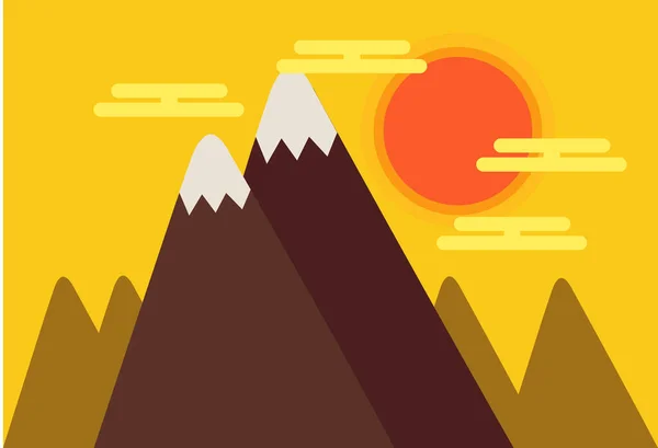 漫画山の風景のイラストです ポスター カード バナー チラシのデザイン要素 ベクターイラスト — ストックベクタ